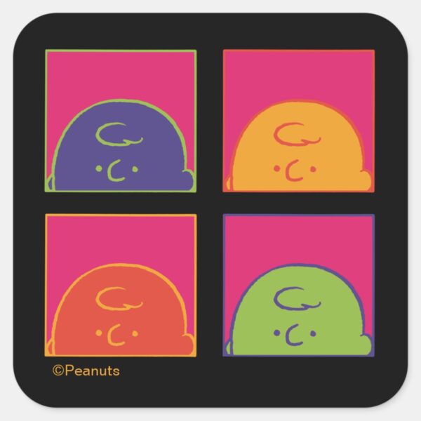 Peanuts___Modern_Pop_Art_It's_Charlie_Brown_Square_Sticker_1 Peanuts Modern Pop Art Its Charlie Brown Square Sticker