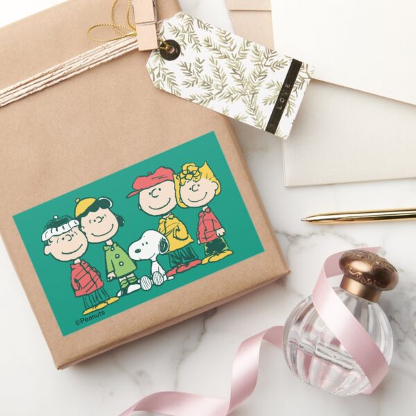 Peanuts___Peppermint_Christmas_Tree_Rectangular_Sticker_5 Peanuts Peppermint Christmas Tree Rectangular Sticker