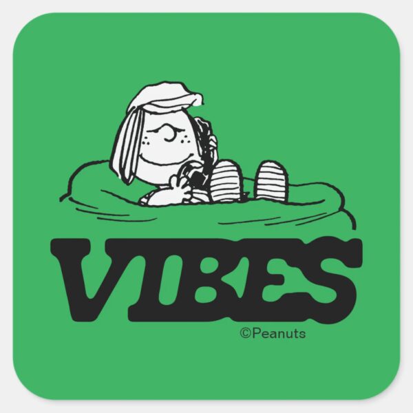 Peanuts___Peppermint_Patty_Vibes_Square_Sticker_1 Peanuts Peppermint Patty Vibes Square Sticker