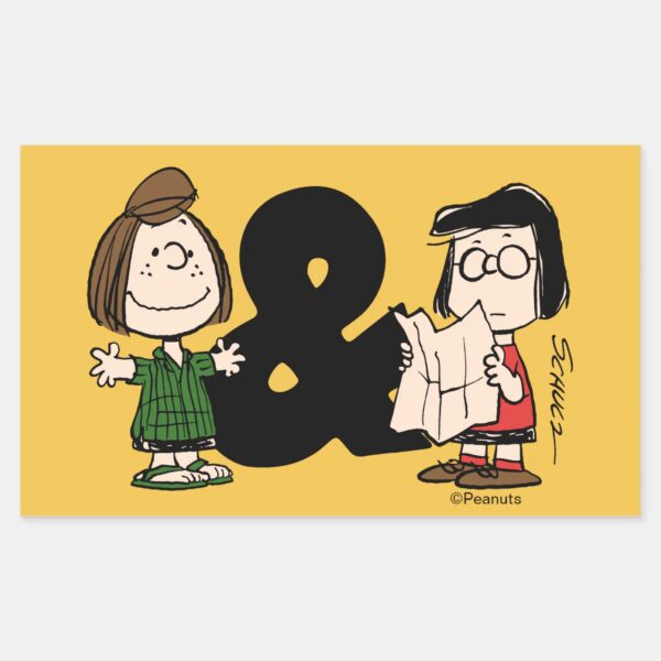 Peanuts___Peppermint_Patty_&_Marcie_Rectangular_Sticker_1 Peanuts Peppermint Patty Marcie Rectangular Sticker
