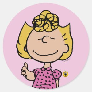 Peanuts___Sally_Super_Smile_Classic_Round_Sticker_1 Peanuts Sally Super Smile Classic Round Sticker