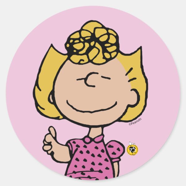 Peanuts___Sally_Super_Smile_Classic_Round_Sticker_1 Peanuts Sally Super Smile Classic Round Sticker