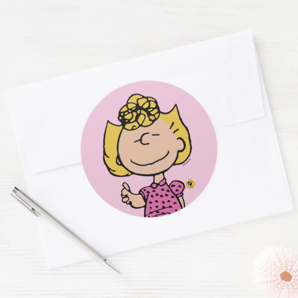 Peanuts___Sally_Super_Smile_Classic_Round_Sticker_3 Peanuts Sally Super Smile Classic Round Sticker