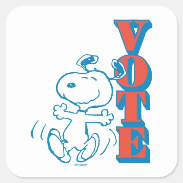 Peanuts___Snoopy_-_Vote_Square_Sticker_1 Peanuts Snoopy Vote Square Sticker