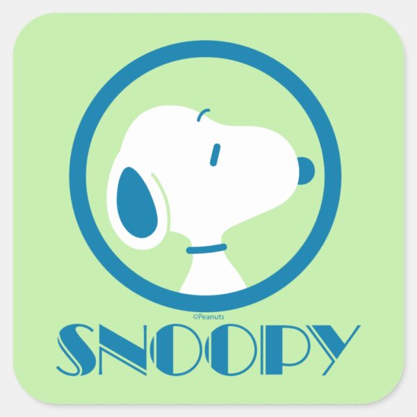 Peanuts___Snoopy_Blue_Deco_Dreams_Square_Sticker_1 Peanuts Snoopy Blue Deco Dreams Square Sticker