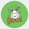 Peanuts___Snoopy_Boo_Classic_Round_Sticker_1 Peanuts Snoopy Boo Classic Round Sticker