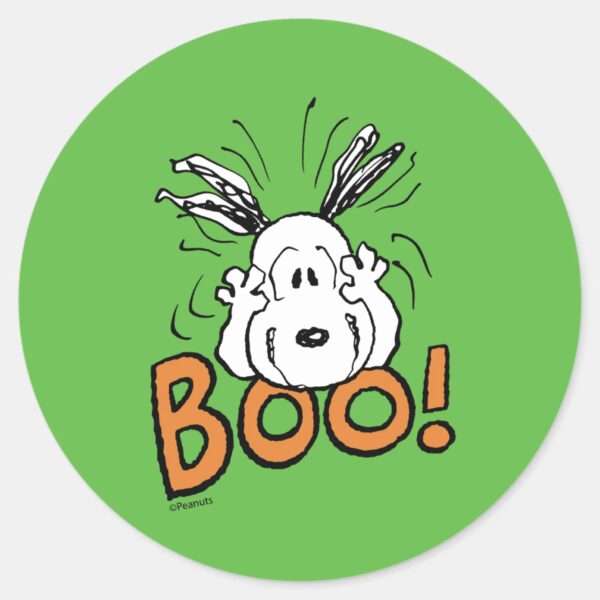 Peanuts___Snoopy_Boo_Classic_Round_Sticker_1 Peanuts Snoopy Boo Classic Round Sticker
