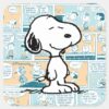 Peanuts___Snoopy_Comic_Pattern_Square_Sticker_1 Peanuts Snoopy Comic Pattern Square Sticker