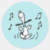 Peanuts Snoopy Dancing Classic Round Sticker
