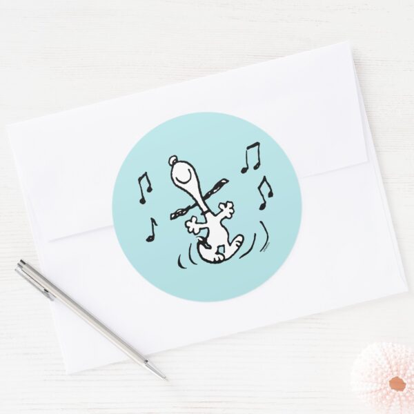Peanuts Snoopy Dancing Classic Round Sticker
