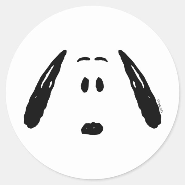 Peanuts___Snoopy_Face_Classic_Round_Sticker_1 Peanuts Snoopy Face Classic Round Sticker
