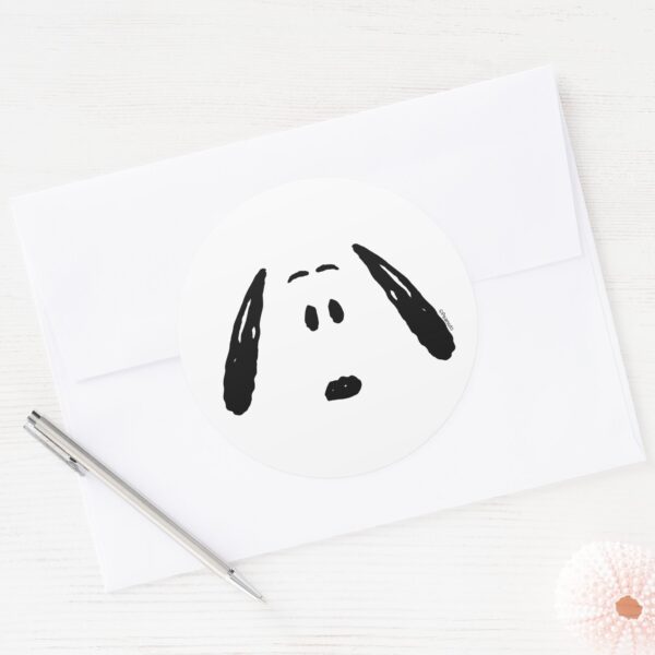 Peanuts___Snoopy_Face_Classic_Round_Sticker_3 Peanuts Snoopy Face Classic Round Sticker