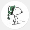 Peanuts___Snoopy_Green_Snow_Cap_Classic_Round_Sticker_1 Peanuts Snoopy Green Snow Cap Classic Round Sticker