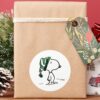 Peanuts___Snoopy_Green_Snow_Cap_Classic_Round_Sticker_6 Peanuts Snoopy Green Snow Cap Classic Round Sticker