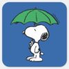 Peanuts___Snoopy_Green_Umbrella_Square_Sticker_1 Peanuts Snoopy Green Umbrella Square Sticker