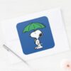Peanuts___Snoopy_Green_Umbrella_Square_Sticker_3 Peanuts Snoopy Green Umbrella Square Sticker