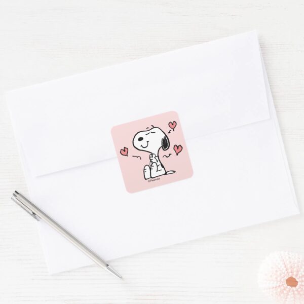 Peanuts___Snoopy_Hearts_Square_Sticker_3 Peanuts Snoopy Hearts Square Sticker