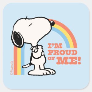 Peanuts Snoopy Im Proud Of Me Square Sticker