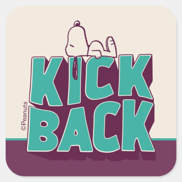 Peanuts___Snoopy_Kickback_Square_Sticker_1 Peanuts Snoopy Kickback Square Sticker