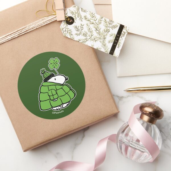 Peanuts___Snoopy_Lucky_Clover_Classic_Round_Sticker_5 Peanuts Snoopy Lucky Clover Classic Round Sticker