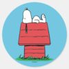 Peanuts___Snoopy_Napping_Classic_Round_Sticker_1 Peanuts Snoopy Napping Classic Round Sticker