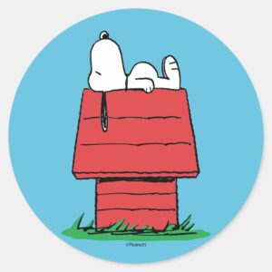 Peanuts Snoopy Napping Classic Round Sticker