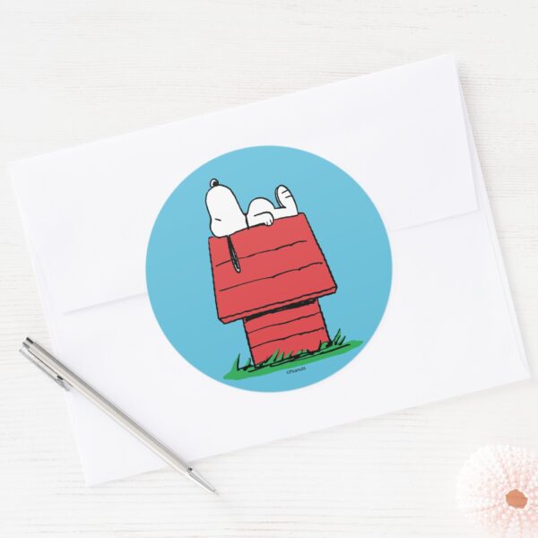 Peanuts___Snoopy_Napping_Classic_Round_Sticker_3 Peanuts Snoopy Napping Classic Round Sticker