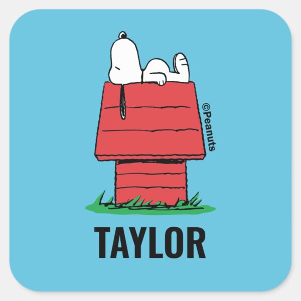 Peanuts___Snoopy_Napping_Square_Sticker_1 Peanuts Snoopy Napping Square Sticker