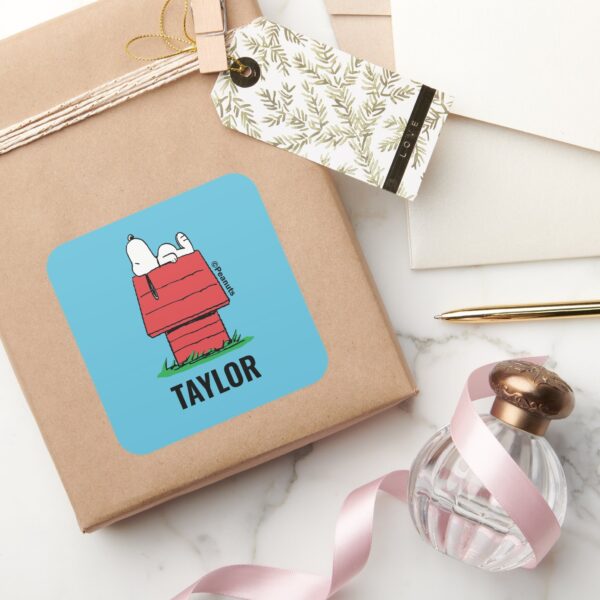 Peanuts___Snoopy_Napping_Square_Sticker_5 Peanuts Snoopy Napping Square Sticker