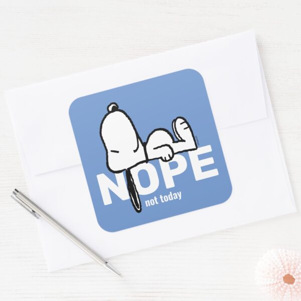 Peanuts___Snoopy_Not_Today_Square_Sticker_3 Peanuts Snoopy Not Today Square Sticker
