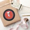 Peanuts Snoopy Raw Strength Courage Badge Classic Round Sticker