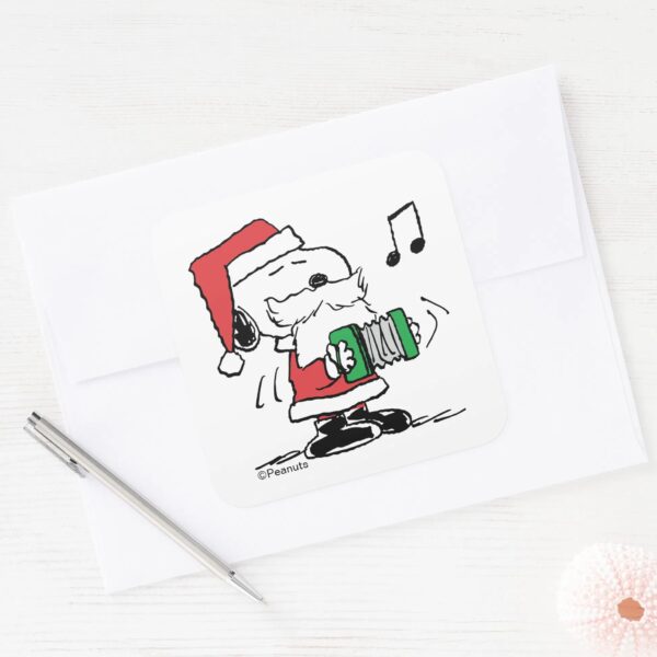 Peanuts___Snoopy_Santa_Claus_Accordian_Square_Sticker_3 Peanuts Snoopy Santa Claus Accordian Square Sticker