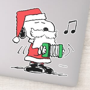 Peanuts Snoopy Santa Claus Accordian Sticker