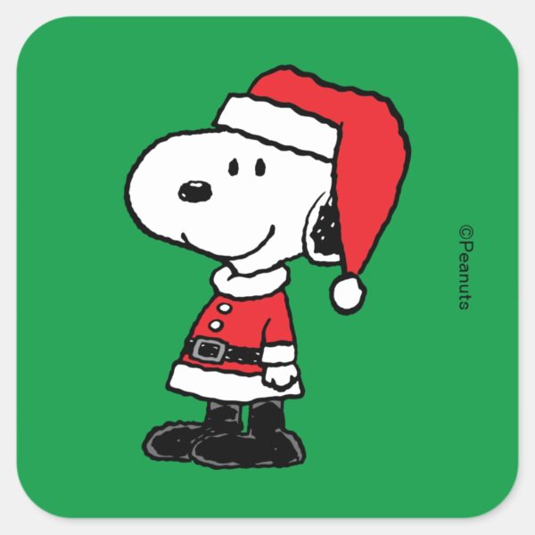 Peanuts___Snoopy_Santa_Claus_Square_Sticker_2 Peanuts Snoopy Santa Claus Square Sticker
