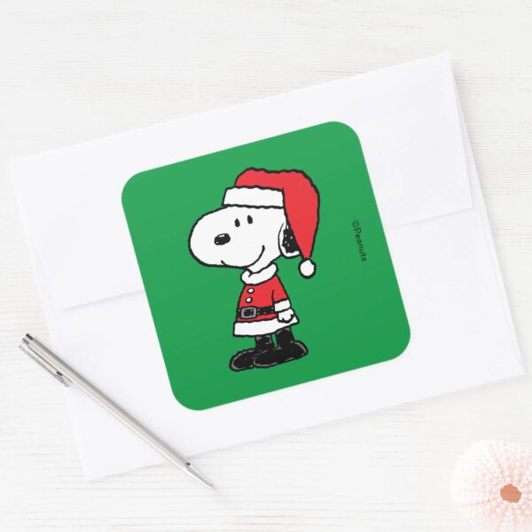 Peanuts___Snoopy_Santa_Claus_Square_Sticker_4 Peanuts Snoopy Santa Claus Square Sticker