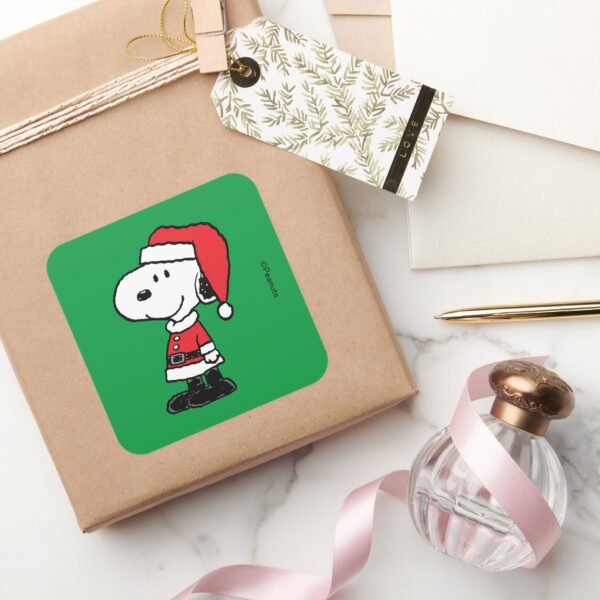 Peanuts___Snoopy_Santa_Claus_Square_Sticker_6 Peanuts Snoopy Santa Claus Square Sticker