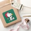 Peanuts___Snoopy_Santa_&_Woodstock_Gift_Square_Sticker_5 Peanuts Snoopy Santa Woodstock Gift Square Sticker