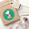 Peanuts___Snoopy_Saxophone_Player_Classic_Round_Sticker_5 Peanuts Snoopy Saxophone Player Classic Round Sticker