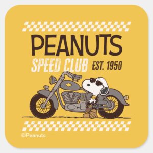 Peanuts Snoopy Speed Club Square Sticker