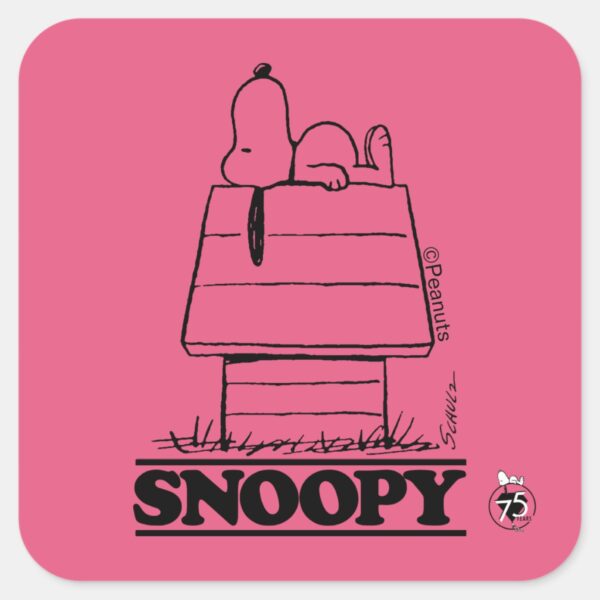Peanuts___Snoopy_The_Secret_To_Life_Square_Sticker_1 Peanuts Snoopy The Secret To Life Square Sticker