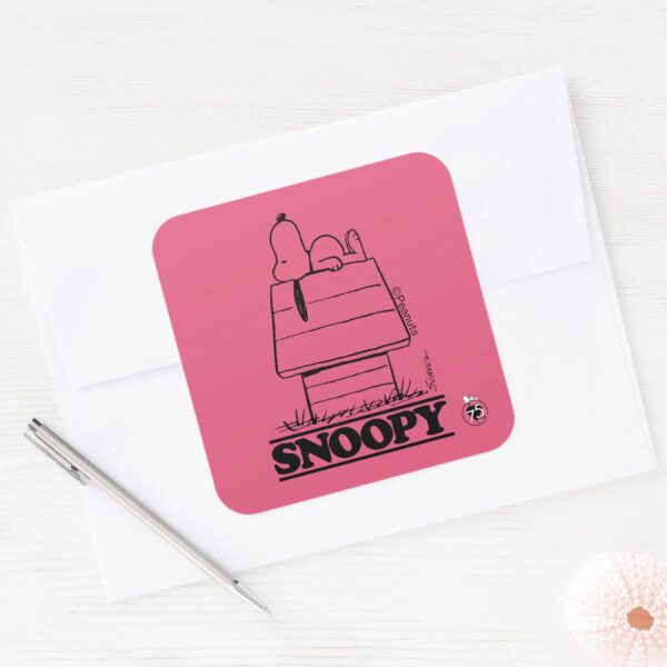 Peanuts___Snoopy_The_Secret_To_Life_Square_Sticker_3 Peanuts Snoopy The Secret To Life Square Sticker