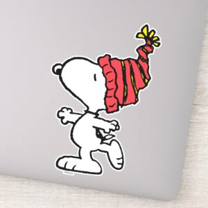 Peanuts Snoopy Winter Beanie Cap Sticker