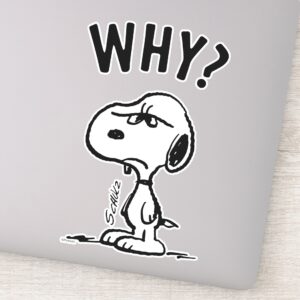 Peanuts Snoopy Wonders Why Sticker