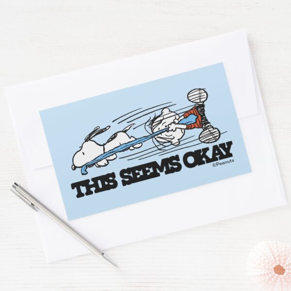 Peanuts___Snoopy_&_Linus_Rectangular_Sticker_3 Peanuts Snoopy Linus Rectangular Sticker