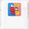Peanuts Snoopy Lucy Half Half Square Sticker