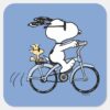 Peanuts___Snoopy_&_Woodstock_Bicycle_Square_Sticker_1 Peanuts Snoopy Woodstock Bicycle Square Sticker