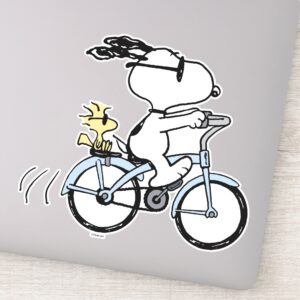 Peanuts Snoopy Woodstock Bicycle Sticker