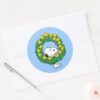 Peanuts___Snoopy_&_Woodstock_Christmas_Wreath_Classic_Round_Sticker_3 Peanuts Snoopy Woodstock Christmas Wreath Classic Round Sticker