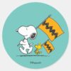 Peanuts___Snoopy_&_Woodstock_Flags_Classic_Round_Sticker_1 Peanuts Snoopy Woodstock Flags Classic Round Sticker