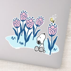 Peanuts Snoopy Woodstock Flower Garden Sticker